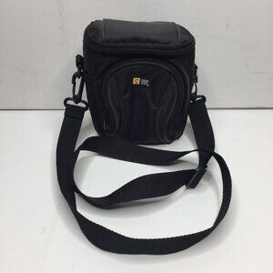 Case Logic Black Camera Bag Side Front Elastic Mesh Zipper Pockets Carry Strap